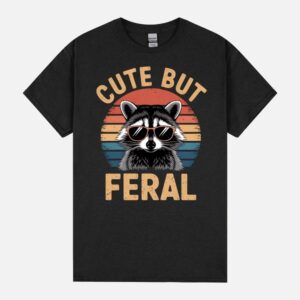 Kids Racoon Tee Cute But Feral Humor Unisex T-Shirt