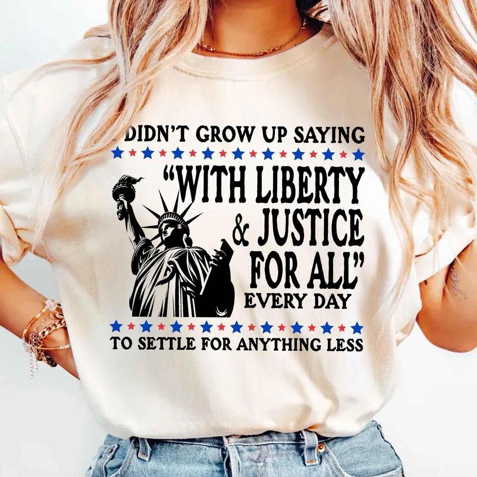 Liberty and Justice For All Shirts Human Rights TShirt 4th of July Equality Tee Liberty and Justice For All Shirts Human Rights TShirt 4th of July Equality Tee