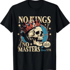 No Masters Skull USA Freedom 4th Of July T-Shirt
