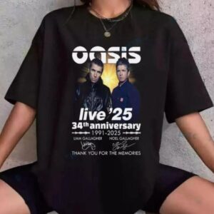 Oasis Live 25 34th Anniversary 1991-2025 Unisex T-shirt