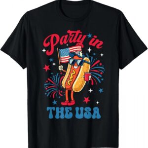 Party In The USA 4th of July Cute Soda And Hotdog Patriotic T-Shirt