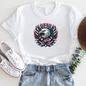 Patriotic Eagle 4th of July Shirt – American Flag Bald Eagle Graphic Tee