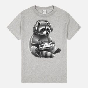 Retro Vintage Raccoon Video Games Gaming Gamer Funny Graphic Racoon Gamers Men Kids Unisex T-Shirt