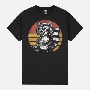 Retro Vintage Raccoon Video Games Gaming Gamer Funny Graphic Racoon Gamers Men Kids Unisex T-Shirts