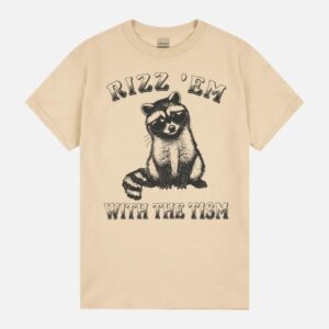 Rizz Em With The Tism Retro Sweat Vintage Funny Raccoon Tee Autism Awareness Raccoon Meme Unisex T-Shirt