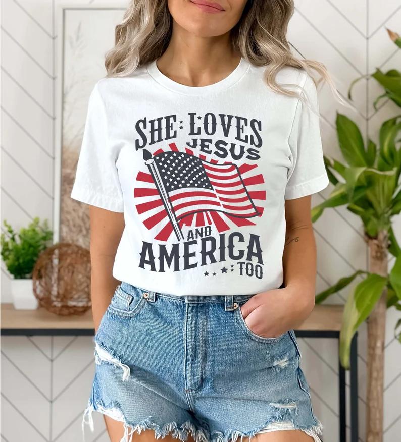She Loves Jesus And America Too Shirt