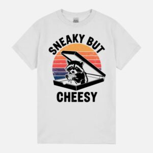 Sneaky But Cheesy Raccoon Pizza Retro Unisex T-Shirt