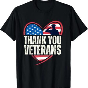Thank You Veterans Patriotic American Flag Veterans Day 2025 Shirt