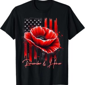 Thank You Veterans Patriotic Remember And Honor American Flag Veterans Day 2025 T-Shirt
