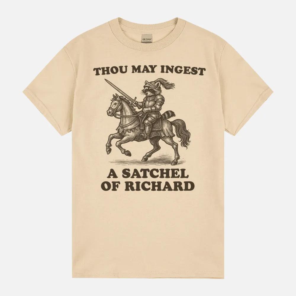 Thou May Ingest A Satchel Of Richard Vintage Raccoon Vintage Funny Meme Best Friend Gift Weirdcore Unisex T-Shirt