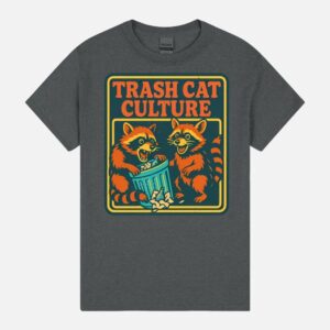 Trash Cat Culture – Retro 70S Raccoon Design Unisex T-Shirt