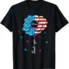 Veterans Day American flag flower shirt