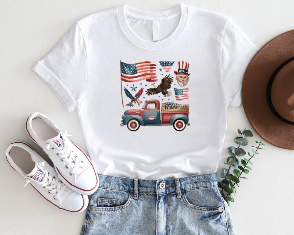 Vintage Patriotic Truck 4th of July T-Shirt – Retro America Graphic Tee Vintage Patriotic Truck 4th of July T-Shirt – Retro America Graphic Tee