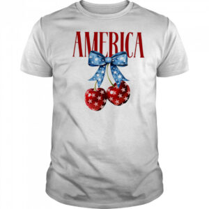 American flag cherry bow shirt