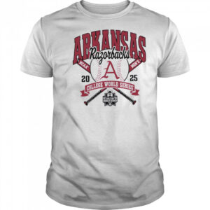 Arkansas Razorbacks College World Series 2025 Baseball Gray Long Sleeve T Shirt