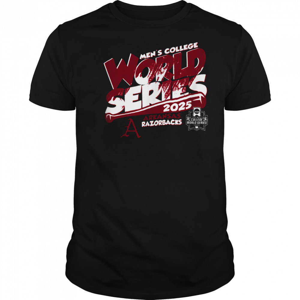Arkansas Razorbacks MCWS 2025 Baseball Boom Black T Shirt