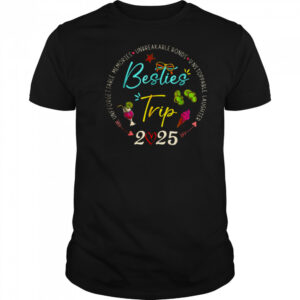 Besties Trip 2025 Memories Girl Trip Friends Vacation Retro T Shirt