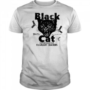 Black Cat Flashlight Crackers Vintage Fireworks Shirt