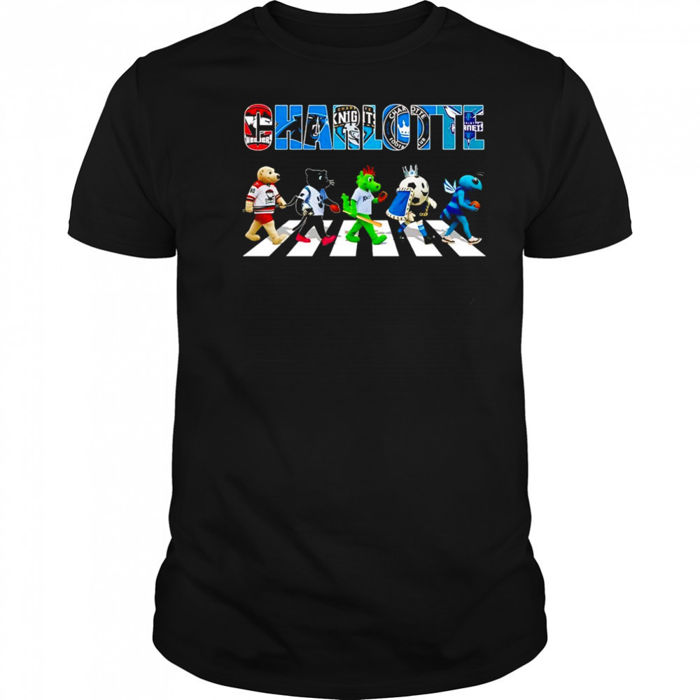 Charlotte sports mascot Abbey Road cross road shirt