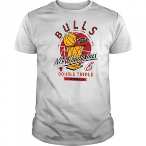 Chicago Bulls NBA Champions 6 Double Triple Chicago golden trophy shirt