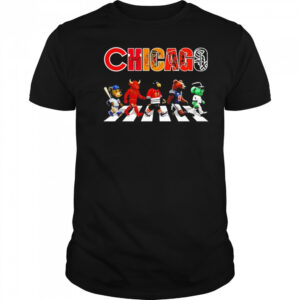 Chicago Sports Team Logo Mascot Abbey Road 2025 Shirt