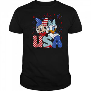 Disney Mickey & Friends 4th Of July USA Minnie & Daisy Retro T Shirt