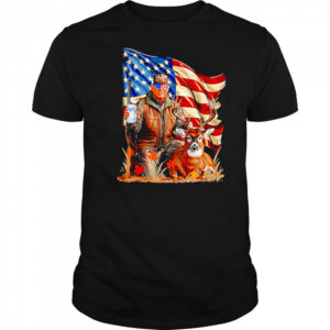 Donald Trump Maga Deer Hunting Parotic American Flag shirt