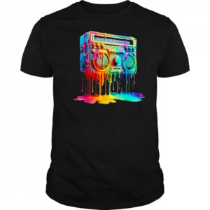 Dripping Paint Boombox Old School 80S Music Hip Hop Shirt