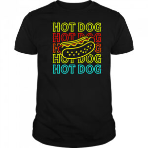 Hot Dog Fashion Neon Design shirt