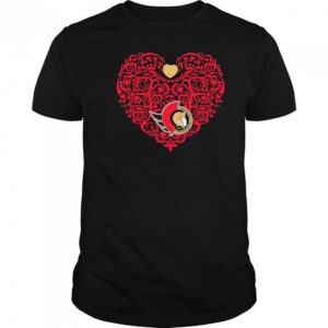 Ottawa Senators Floral Pattern Heart logo shirt