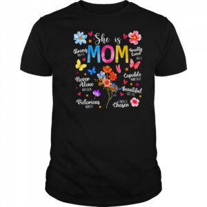 She is mom bible verses christian boho floral T shirt