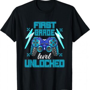 1st Grade Level Unlocked Video Game Back to School Boys T-Shirt