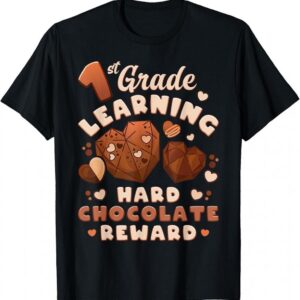 Back To School, Girl 1st Grade, choco candies, First Grade T-Shirt