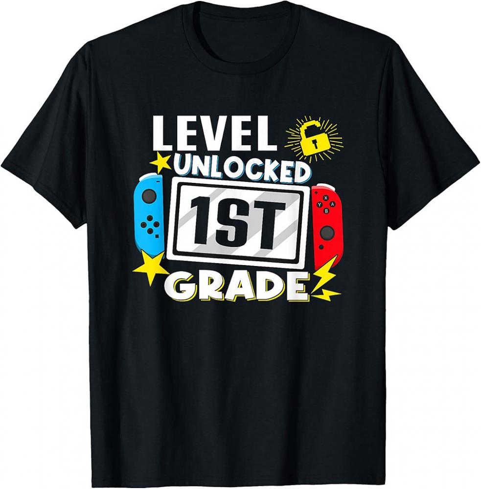First Day Of 1st Grade Level Unlocked Game Back To School T-Shirt First Day Of 1st Grade Level Unlocked Game Back To School T-Shirt