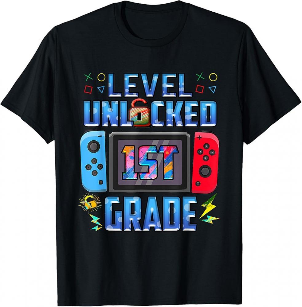Level 1st Grade Unlocked Back To School First Day Boys Girls T-Shirts Level 1st Grade Unlocked Back To School First Day Boys Girls T-Shirts
