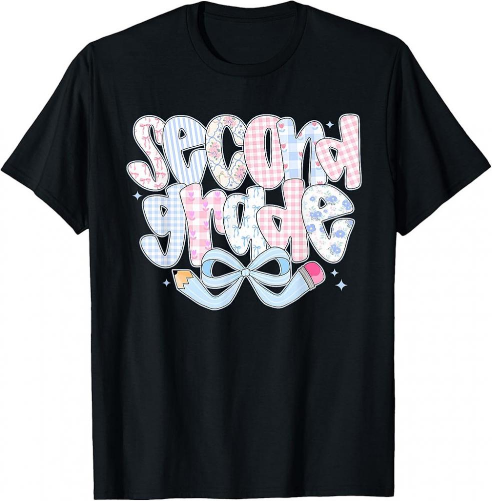 Preppy Second Grade Coquette Bow Back To School Teachers Kid T-Shirt Preppy Second Grade Coquette Bow Back To School Teachers Kid T-Shirt