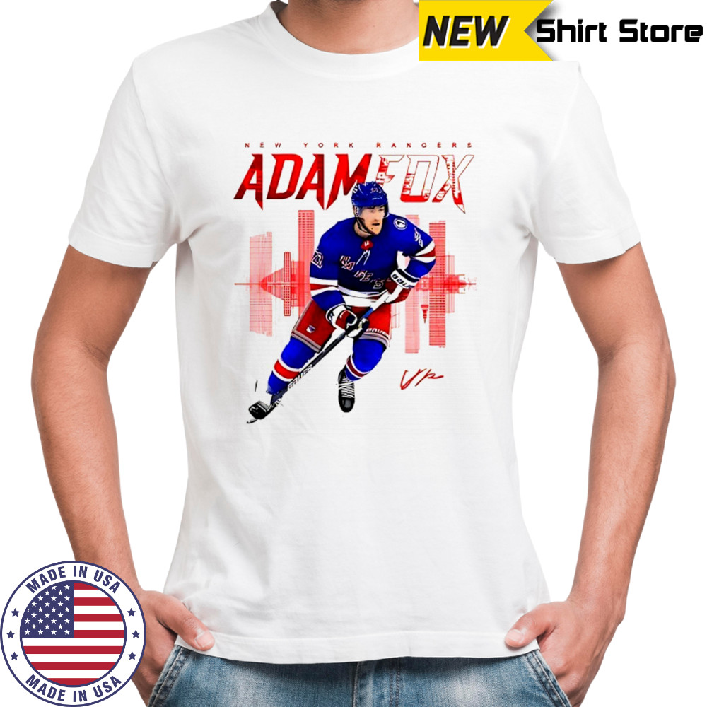 Adam Fox New York Rangers skyline signature shirt