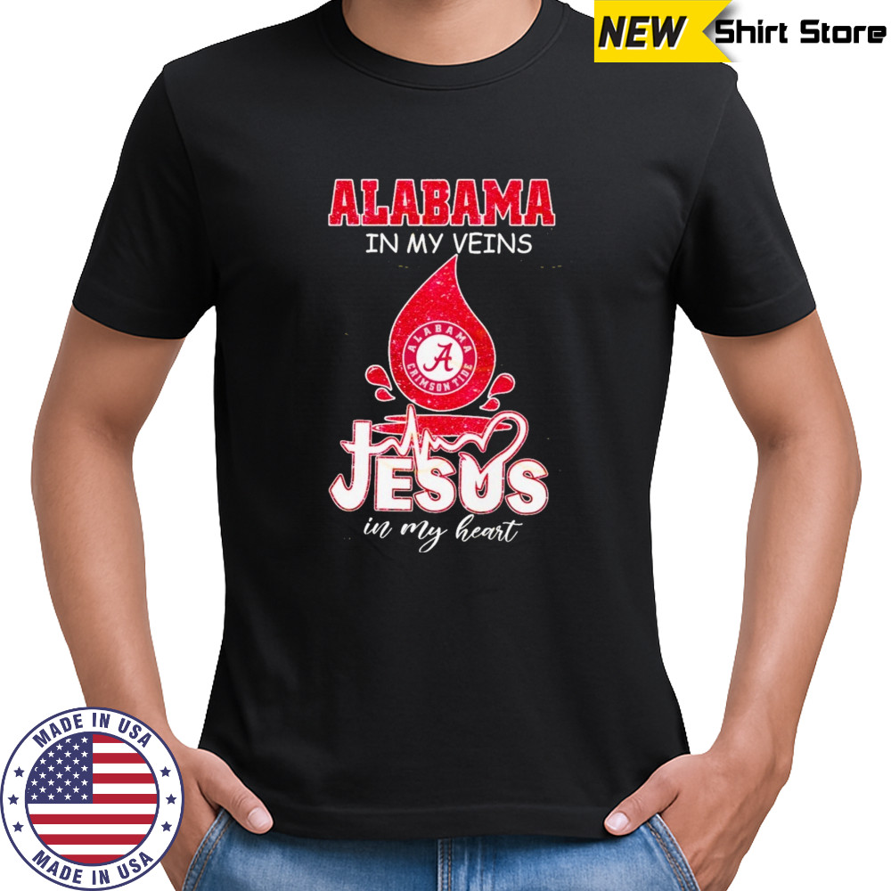 Alabama Crimson Tide In My Veins Jesus In My Heart Unisex T-Shirt