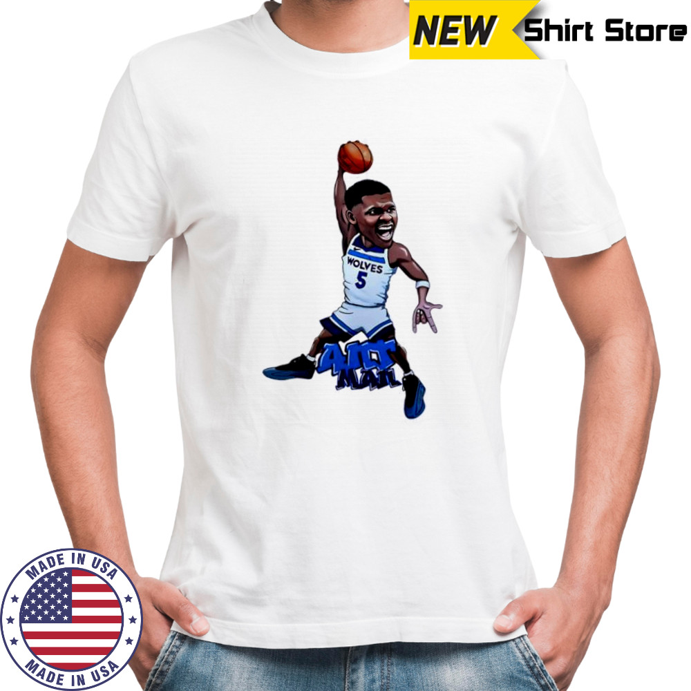 Anthony Edwards Art Ant-Man Timberwolves jersey cartoon shirt