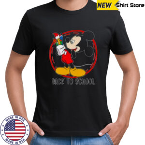 Back to school Mickey Mouse paintbrush art shirt
