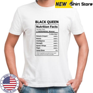 Black queen nutrition facts shirt