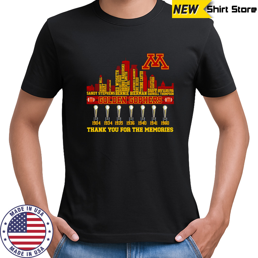 City skyline Golden Gophers thank you for the memories shirt