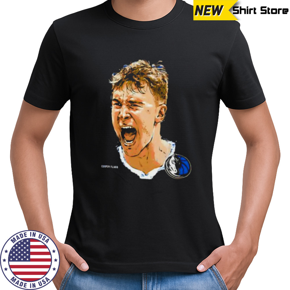 Cooper Flagg scream Dallas Mavericks NBA Star portrait shirt