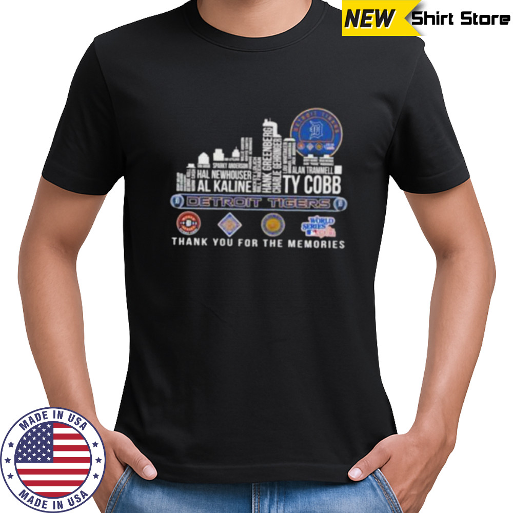 Detroit Tigers 2025 thank you for the memories players names city skyline Shirt
