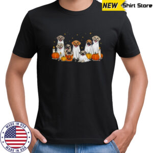 Dogs Ghosts Cute Dogs Dressed As Ghost Halloween Dog Shirt