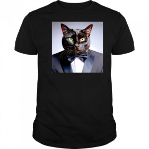 Elegant black cat shirt