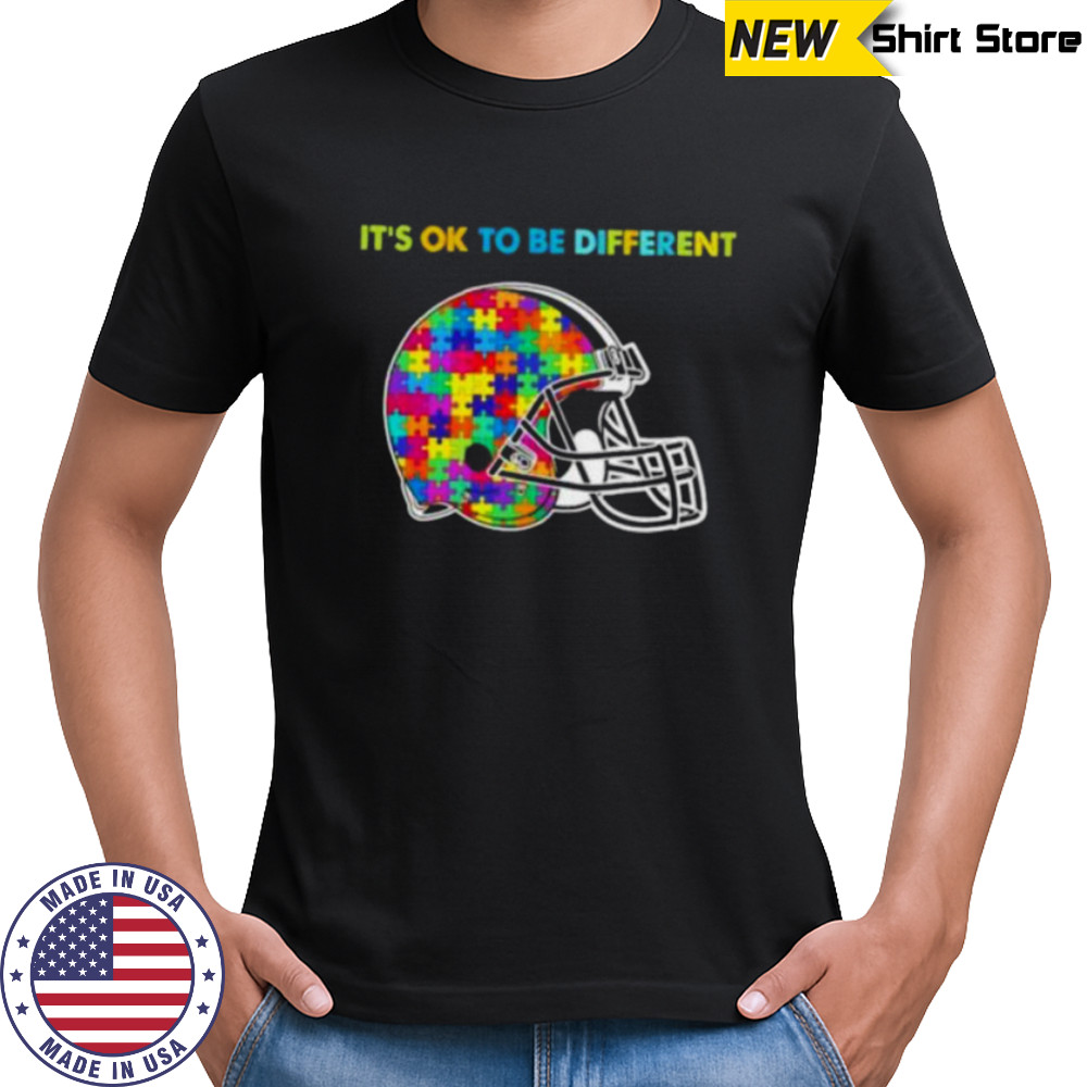 Football Helmet Autism awareness It’s ok to be different Shirt