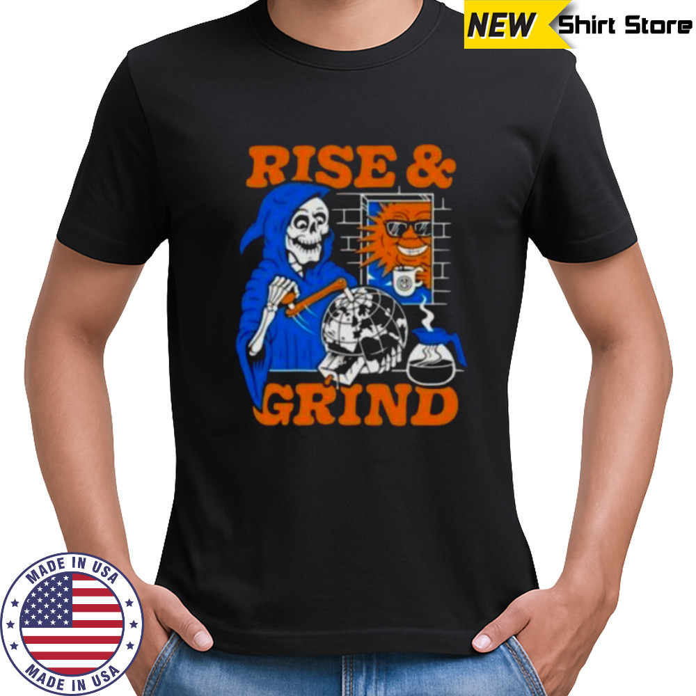 Grim reaper spinning earth rise and grind shirt