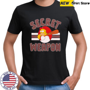 Homer Secret Weapon baseball cartoon shirt