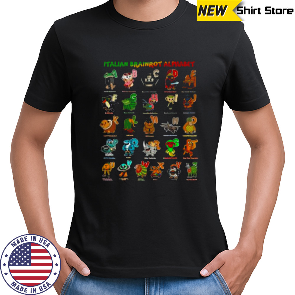 Italian BRAINROT Alphabet Meme Genz Character Shirt